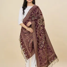WEAVERS VILLA Paisley Woven Design Shawl-picture-40