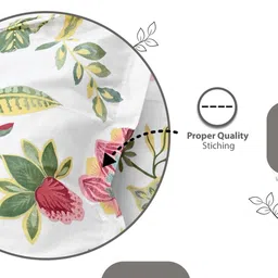 Divine Casa White Floral 144 TC Bedsheet with 2 Pillow Covers image 3