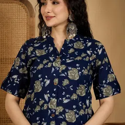 Sangria Printed Pure Cotton Tunic With Trousers Co-Ords image 3