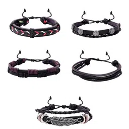 P. R. PRINTS Unisex 4 Leather Wraparound Bracelet image 5