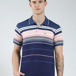 Monte Carlo Striped Polo Collar Cotton T-shirt image 1