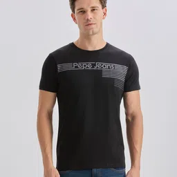 Pepe Jeans Slim Fit Brand Logo Printed Pure Cotton T-shirt-picture-31