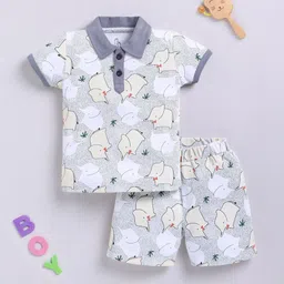 BABY GO Kids Printed Short Sleeves Pure Cotton T-shirt With Shorts-picture-29