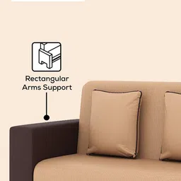 Westido Brown UrbanHaven Wooden 3-Seater Sofa image 5