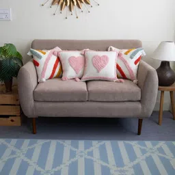 DMAASA White & Pink Set of 4 Geometric Square Cushion Covers-picture-11