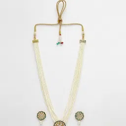 Anouk Gold-Plated Kundan Stones Studded & Beaded Jewellery Set image 3
