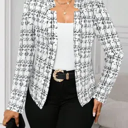 StyleCast x Revolte Collarless Printed Tailored Jacket-picture-40