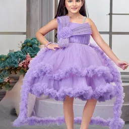 Lagorii Girls Net Ruffle & Bow Fit & Flare Dress-picture-49