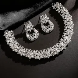 Atasi International Silver-Plated Crystal-Studded Jewellery Set-picture-27
