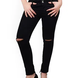 LINARIA Women Classic Slim Fit Slash Knee Jeans-picture-29