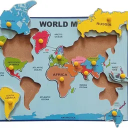 toystic Wooden World Map Puzzle JigSaw Puzzle for Kids For children & adult image 2
