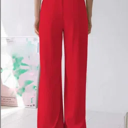 BAESD Women Relaxed Straight Leg High-Rise Non Iron Trousers image 2