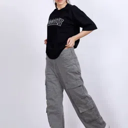 MX Miazi Xchange Women Typography Printed Applique T-shirt image 4