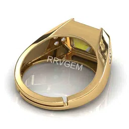RRVGEM Yellow Sapphire 4.25 Ratti 3.70 KT Pukhraj Gold Plated Ring image 2