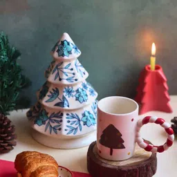 WEAVING HOMES Set Of 3 White & Blue Printed Home Gift Sets image 3