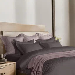 enera Jacquard Grey Cotton 300 TC Breathable King Bedsheet & 2 Pillow Covers 107" x 107"-picture-26