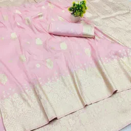 RATNAVALI Woven Design Zari Art Silk Fusion Banarasi Saree-picture-15