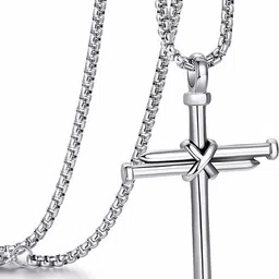 shobhram Rhodium-Plated Stainless Steel Pendant Chain-image-4