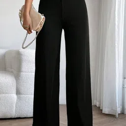 DTR FASHION Women Wide Leg High-Rise Regular Trousers-image-95