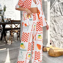 StyleCast Printed Shirt With Trousers Co-Ords image 4