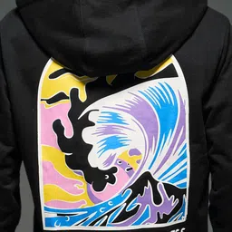 Flying Machine Men Printed Long Sleeves Hooded Sweatshirt image 2