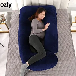 ozly ultra soft j shaped pillow Microfibre, Polyester Fibre Solid Pregnancy Pillow Pack of 1 image 3
