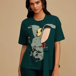 Kazo Women Graphic Printed Round Neck Cotton Boxy T-shirt-picture-38