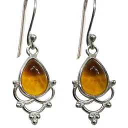 Silver Planets Women Yellow Silver-Plated Drop Earrings-picture-14