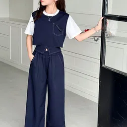 LULU & SKY Girls Colourblocked T-shirt with Trousers-picture-15