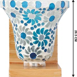 1ST TIME Blue & Blue Colourblocked Wood Traditional Wall Lamp image 2