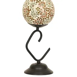 SOMIL Yellow Printed Glass Cylindrical Shaped Table Lamp image 3