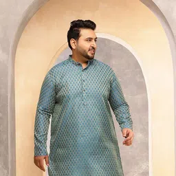 SOJANYA PLUS Men Ethnic Motifs Printed Festive Silk Straight Kurtas image 5