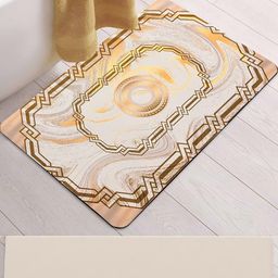 IVAZA Soft Peach Geometric Patterned 500 GSM Bathmat-picture-42