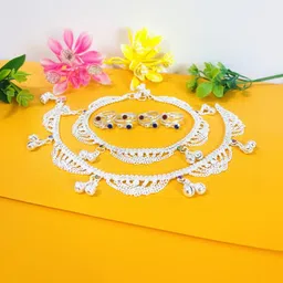 AamNa Enterprises Stone-Studded & Beaded Jewellery Set-image-33