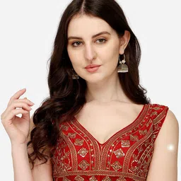 HERE&NOW Embroidered Sleeveless Saree Blouse-picture-32