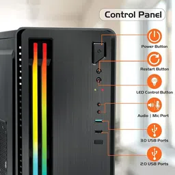ZEB CORE-Multitasking i3-2nd Gen (8 GB RAM/Intel® HD Graphics Graphics/500 GB Hard Disk/128 GB SSD Capacity/Windows 10 Home (64-bit)/ONBORD GB Graphics Memory) Mid Tower with MS Office image 2
