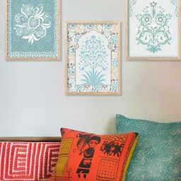 WALLLANE Set of 3 Wood Floral and Botanical Wall Paintings-picture-33