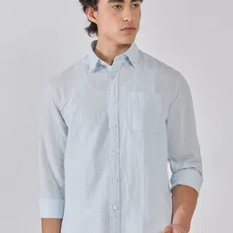 Espanshe Men Relaxed Semi Sheer Casual Shirt-picture-48