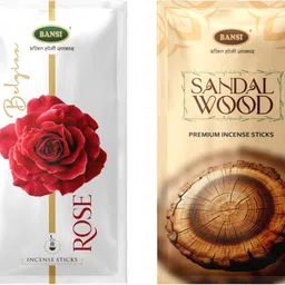 bansi Chandan & Gulab Agarbatti | Charcoal-Free, Long-Lasting Incense Sticks for Pooja Rose, Sandalwood-picture-19