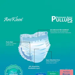 Arokleen Disposable Adult Pullups Diapers - 10 Pcs Each - XL image 2