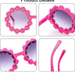 NESKA MODA Unisex Kids Black Lens & Pink Sunglasses with UV Protected Lens image 5