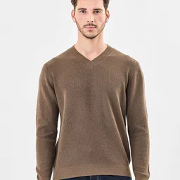 Snitch Men Brown Textured Sweaters-image-55