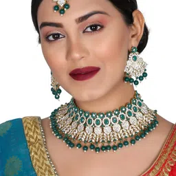 VATSALYA creation Green Jewellery Set-picture-38