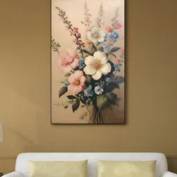 nestroots Beige & Pink Floral Printed Canvas Paintings Wall Arts-picture-36