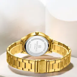 Naviforce Women Embellished Dial & Stainless Steel Straps Analogue Watch NF5059_G W image 4