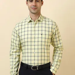 Allen Solly Men Checked Spread Collar Cotton Formal Shirt-picture-36
