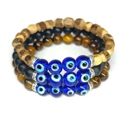 Divine souvenirs Unisex Set Of 3 Artificial Beaded Elasticated Bracelet-picture-41