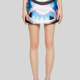 LULU & SKY Geometric Printed High-Rise A-Line Mini Skirt-picture-30