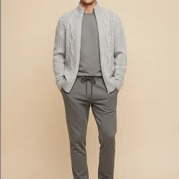 Mast & Harbour Men Cable Knit Cardigan-picture-19