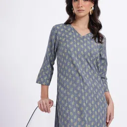 Anouk Rustic Ethnic Motifs Print Straight Kurta image 1